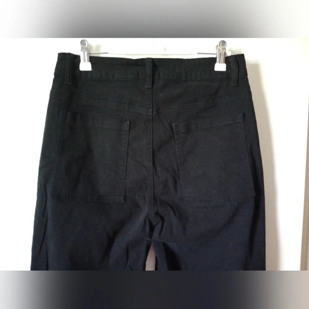 🙂Black Wide-Leg Cotton/Elastane Pants Size 4 - Picture 4 of 8